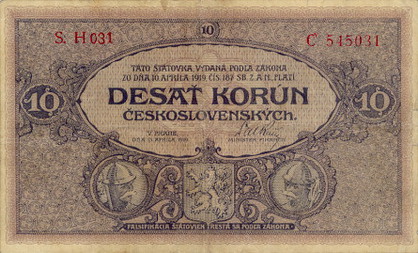 10 korun   1919   back
